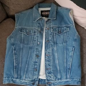 Guide gear sherpa lined denim vest